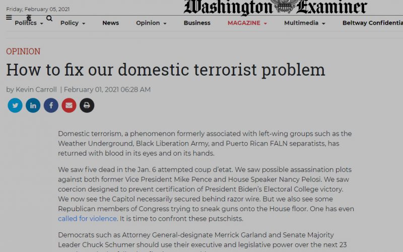 'Washington Examiner' Headline