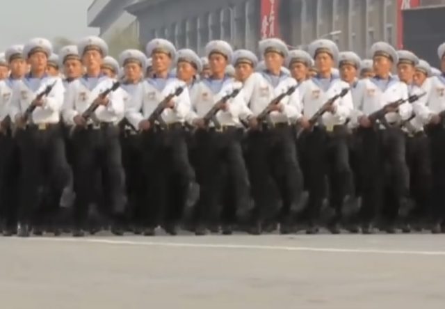 Bee Gees Music Over North  Koreans Marching. Because It’s Funny.