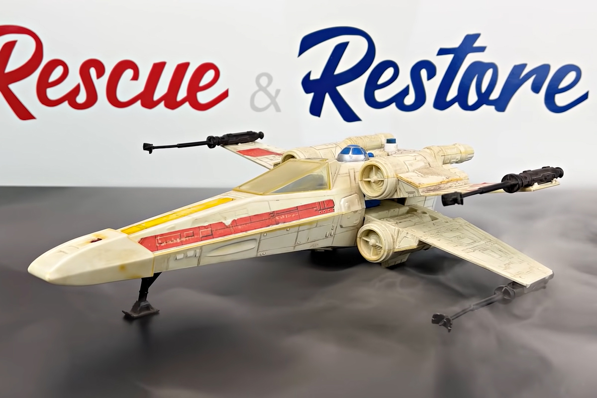 Watch Flawless Restoration of 1978 Star Wars X-Wing Toy!