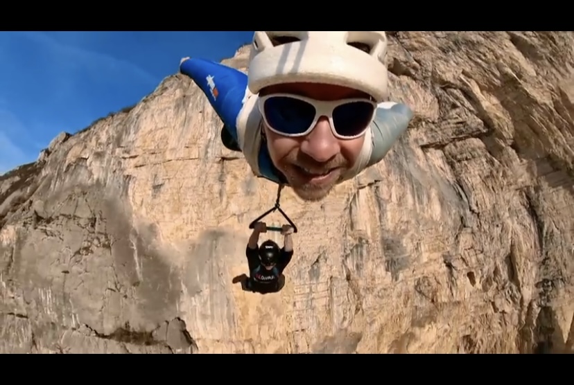 World’s First Wingsuit Zipline! Oh, hell no.