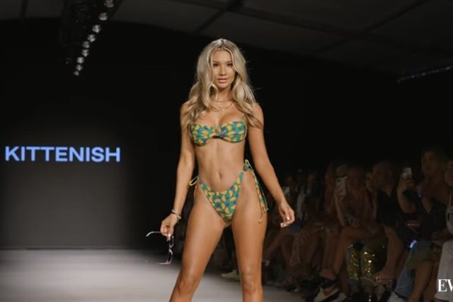 Alexa Collins getting her Kittenish on at Miami Swim Week 2022 (video)