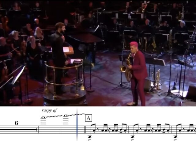 Sax player is completely overqualified. This is insane. (video)