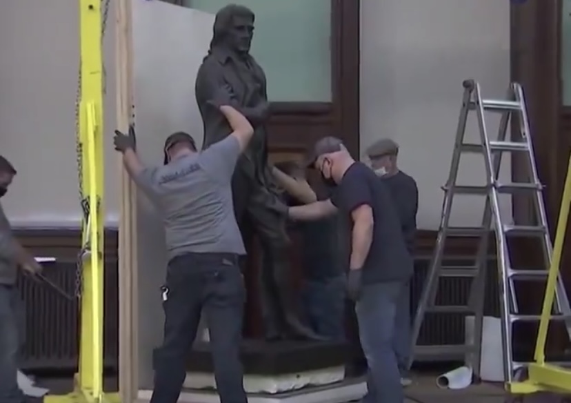 NYC removed Jefferson statue that stood for 187 years.