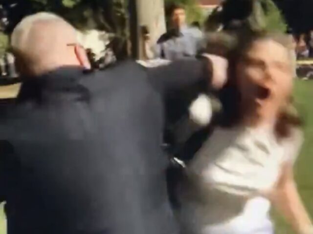 Precise moment Professor learns that no one is above the law. Wild Scenes from a Protest.