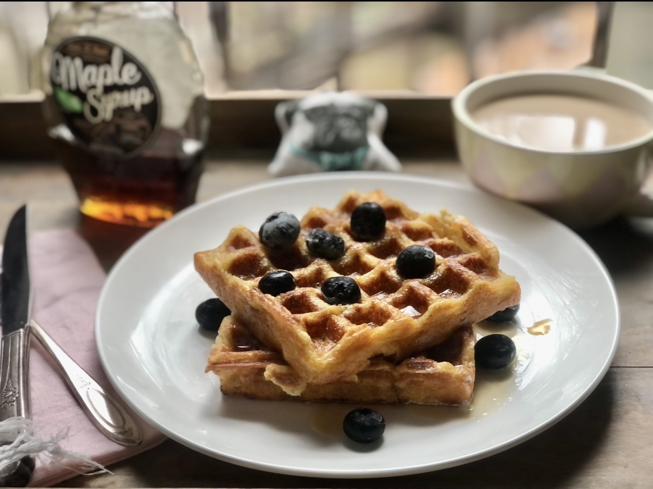 Waffles of insane greatness! For breakfast or breakfast for dinner. You choose. They’re that good!