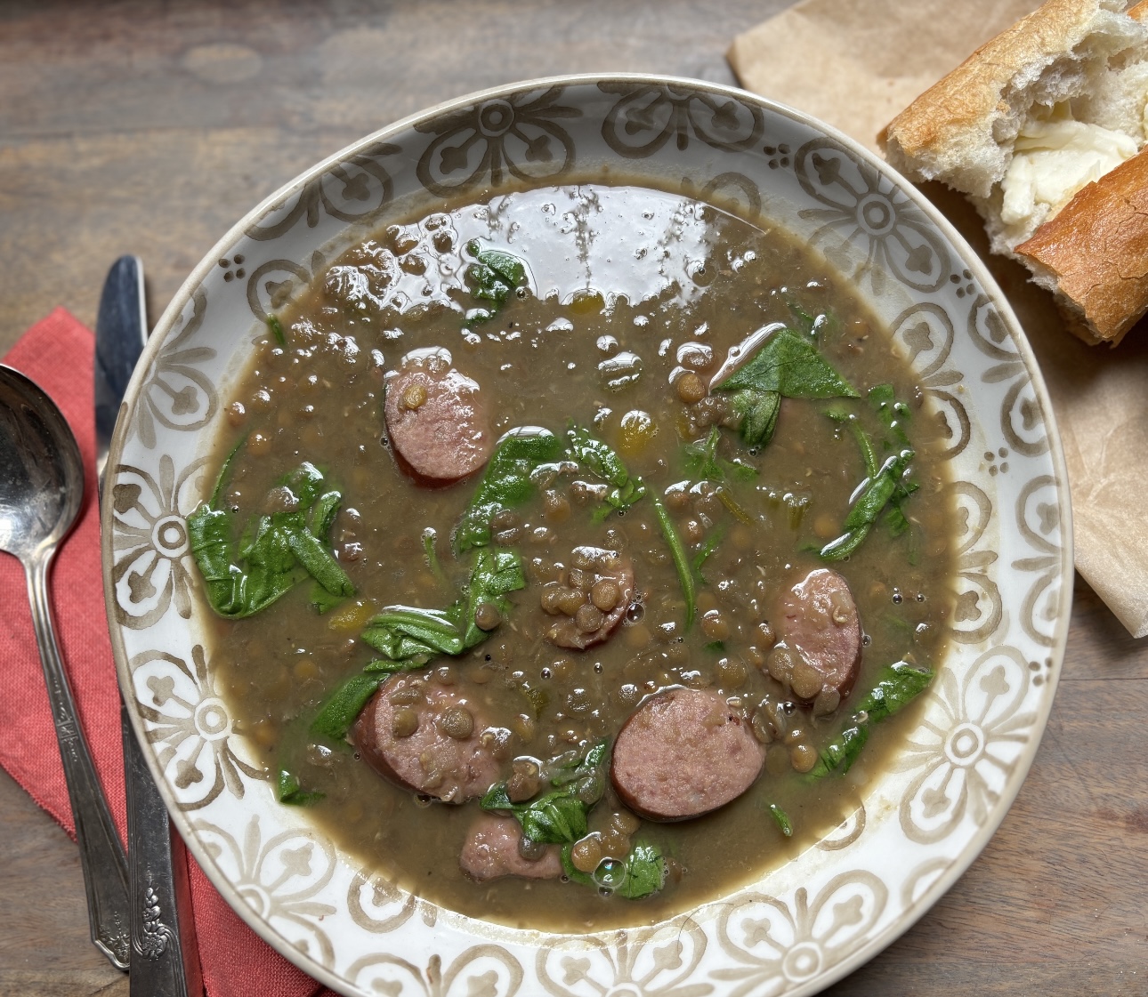 Soups on… Lentil and polish sausage