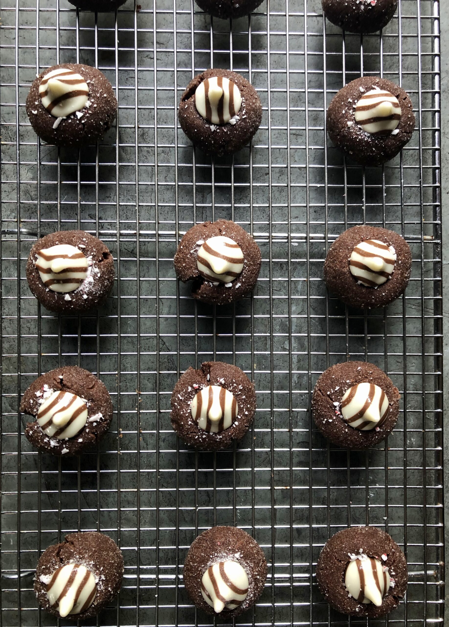 Christmas Cookies- chocolate thumbprints, ho ho ho!!