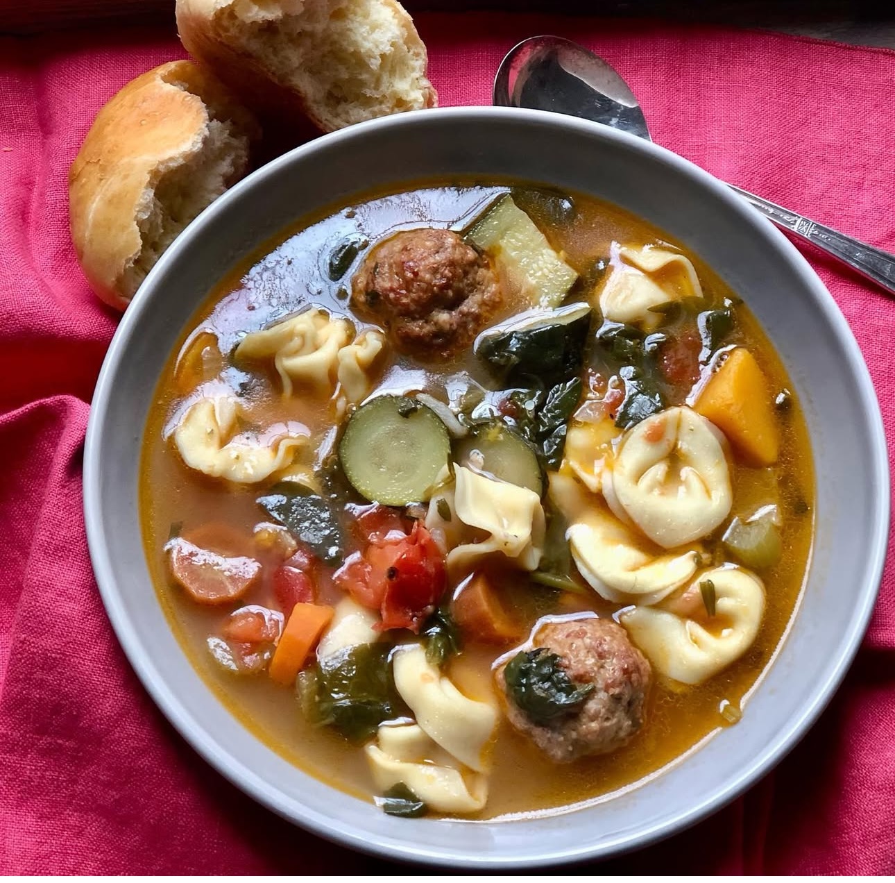 Soup weather- tortellini vegetable soup