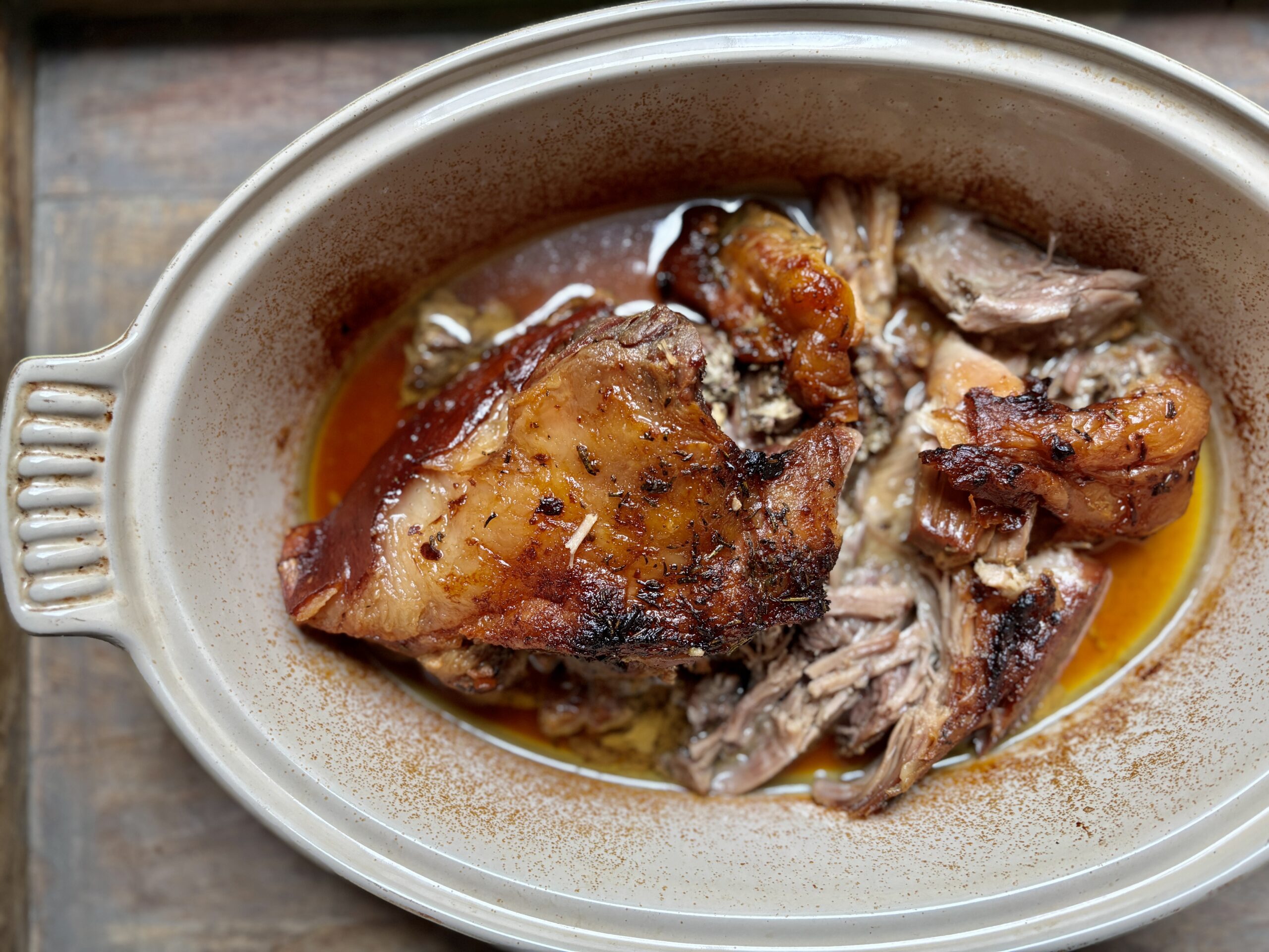 Herbed garlicky melt in your mouth pork roast