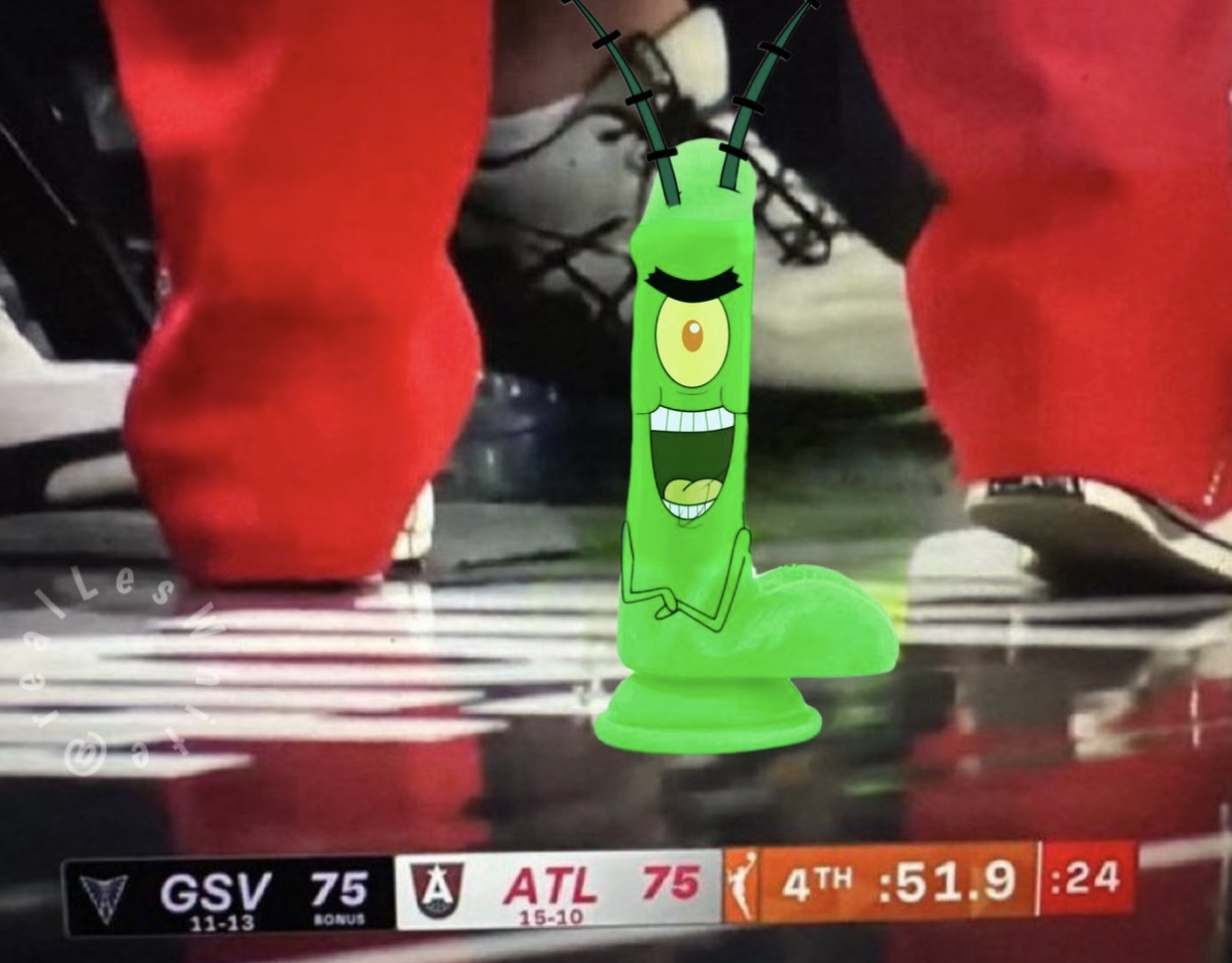 The hilarious green uninvited guest at WNBA games is…