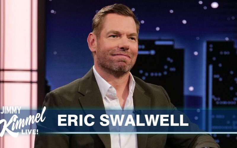 Eric Swalwell on Jimmy Kimmel Live during his gubernatorial campaign announcement