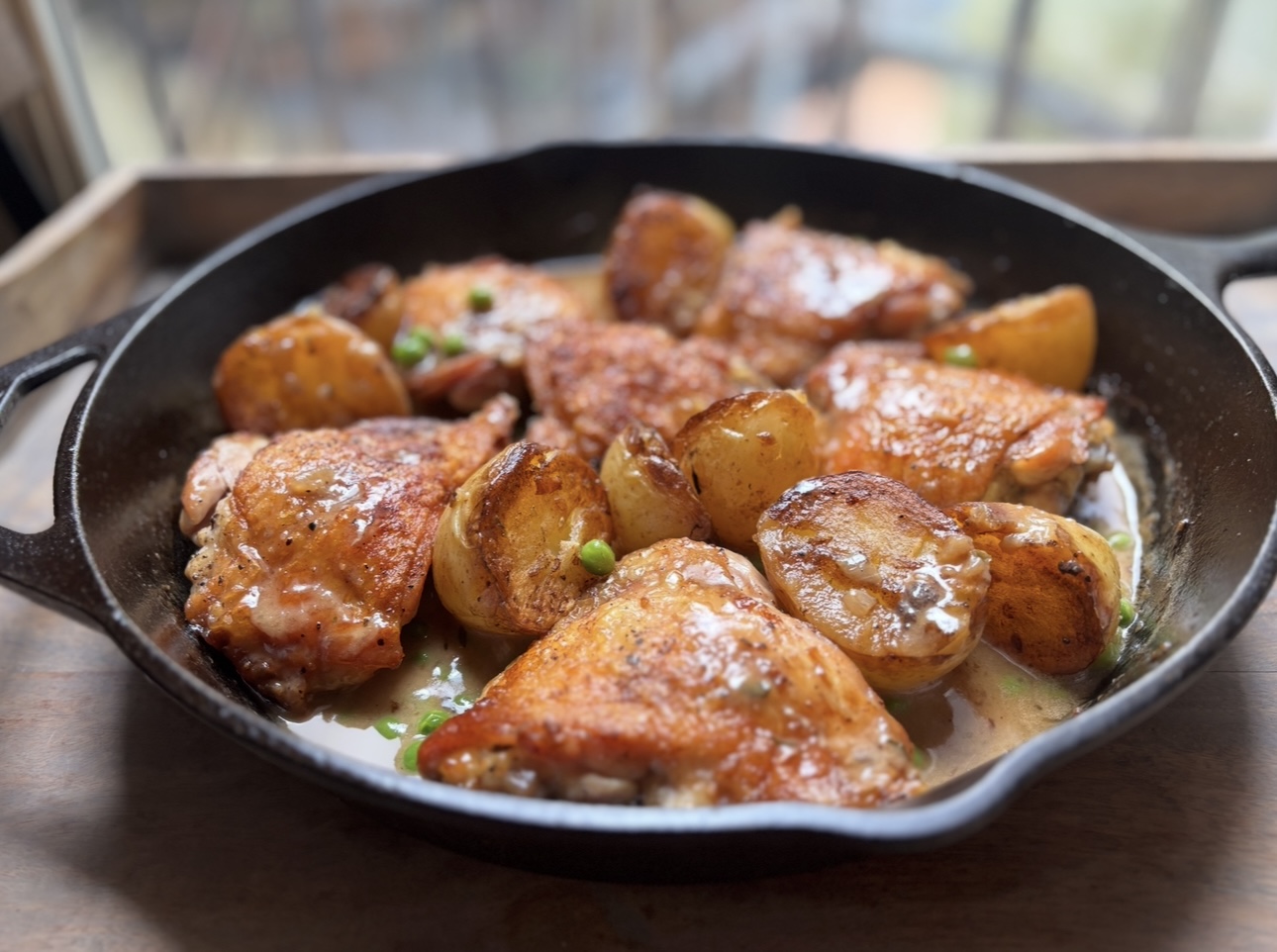 Chicken Vesuvio, Italian American one pan meal