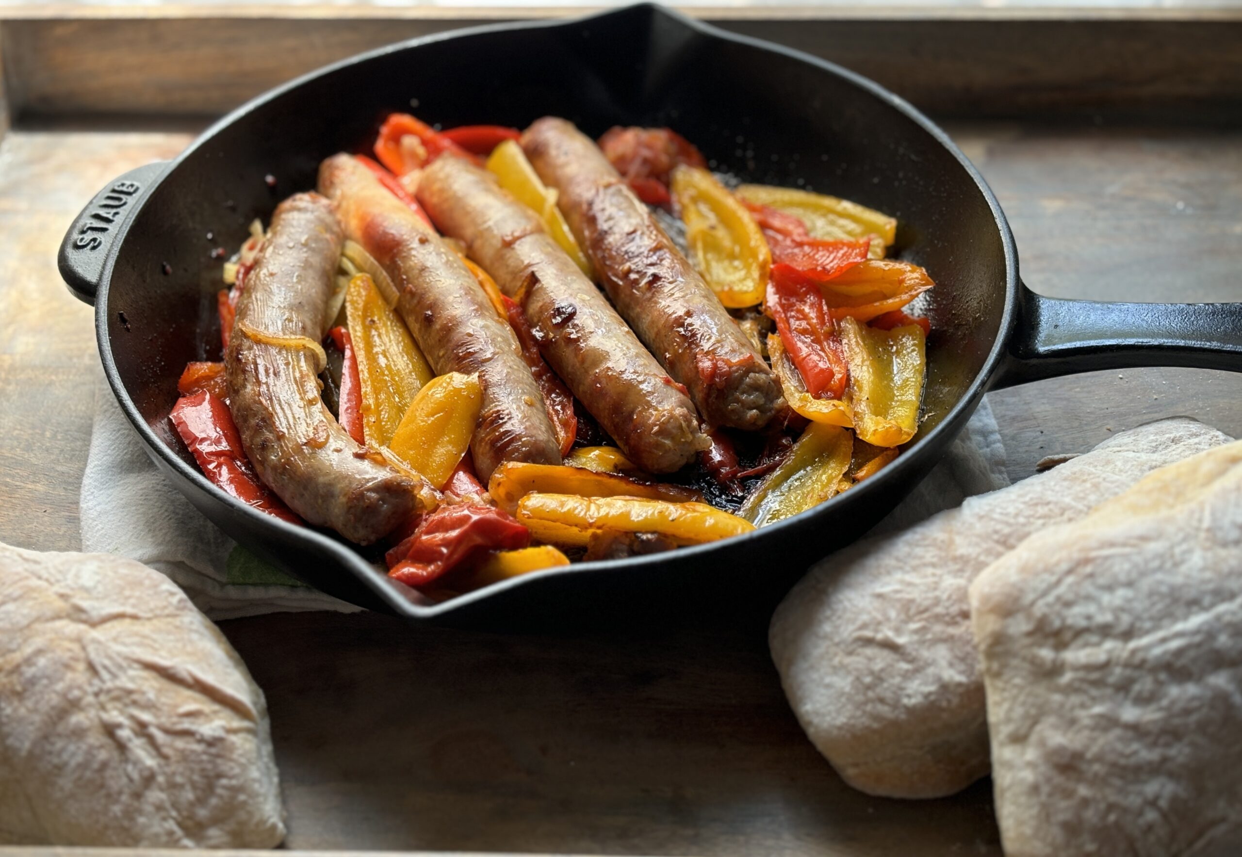Sausage, pepper and onion hoagie an homage to street fair food