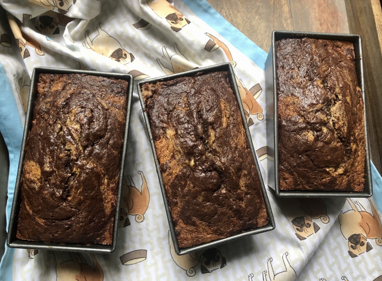 Chocolate marbled banana bread
