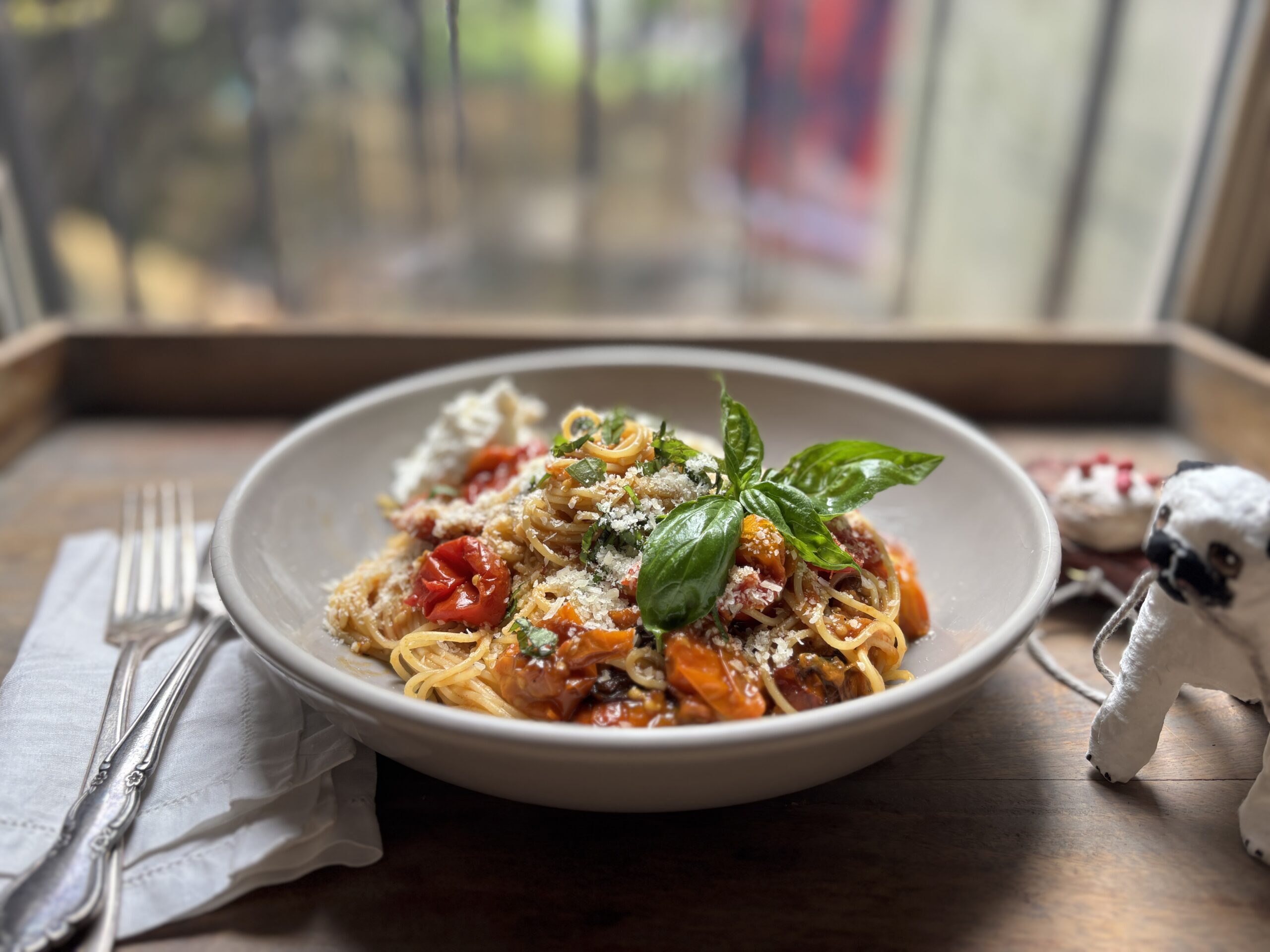 Angel hair (capellini) with roasted tomatoes