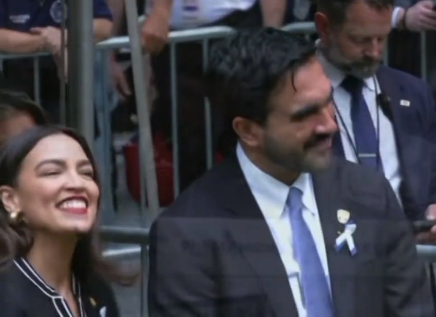 AOC and Mamdani have a laugh at 9/11 memorial.