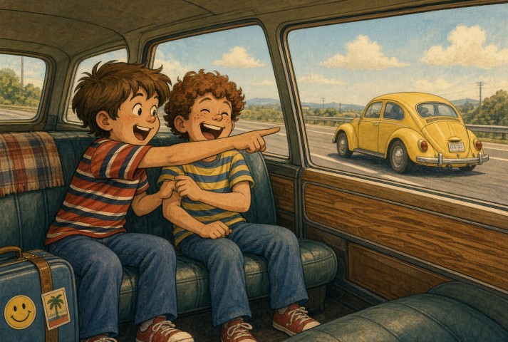 Slug Bug! No punch backs. Kids today will never know.